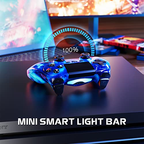 Wireless Controller for PS4, Controller for Sony PlayStation 4, Double Shock 6-Axis Motion Sensor, Sensitive Touch Pad, Built-in Speaker & Stereo Headphone Jack, Compatible with PlayStation 4/Pro/Slim - color: Galaxy Blue