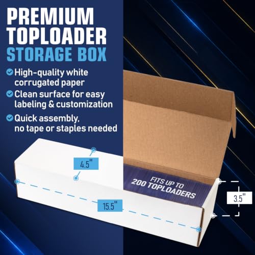 Premium Seamless 20PT - 360PT Thick Top Loaders for Cards | Top Loader Card Holder, Baseball Card Sleeves Hard Plastic, Hard Trading Cards Sleeves, TCG Sports Sleeve Hards, Toploader Clear Plastic. - style: 20PT Storage Bundle - 200 Count