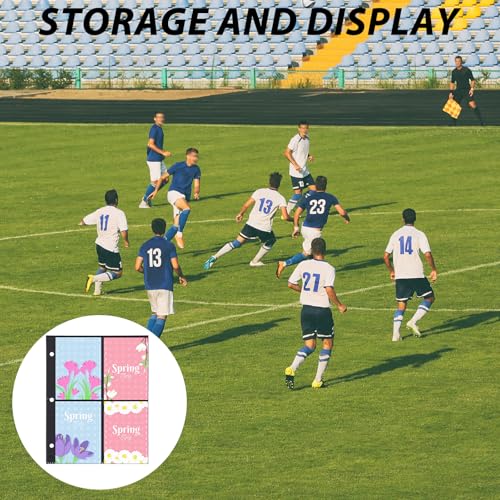 25 Pack 200 Pockets Card Sheets for Binder, PVC Binder Card Sleeves Black Background Trading Card Binder Sleeves Baseball Cards Protectors for Game Cards Photocard