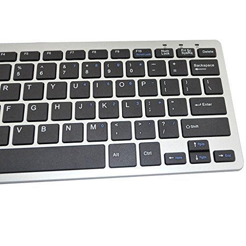 iKKEGOL Mini USB Slim Wired 78 Key Small Super Thin Compact Keyboard for Desktop Laptop PC Win 7 Mac (Black with Silver) - color: Silver + Black