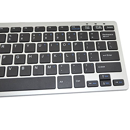 iKKEGOL Mini USB Slim Wired 78 Key Small Super Thin Compact Keyboard for Desktop Laptop PC Win 7 Mac (Black with Silver) - color: Silver + Black