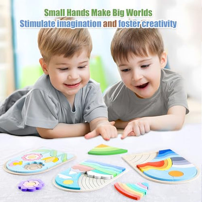 Jigsaw for Baby Boys,Wooden Puzzles for Toddlers 3-5,Toddler Puzzles | Boys Girls Birthday Gift for Kids Ages 4-6, Toddler Puzzles Montessori Toys for 3 Year Old, Great Gifts for 3+ Year Olds