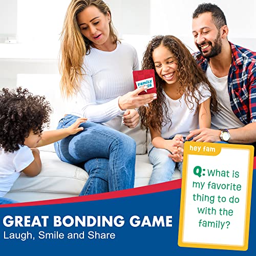 LotFancy Family Trivia Game, Ages 4 and up, Family Games for Kids and Adults, 60 Fun Trivia Cards, Family Conversation Starters for Family Game Night, Party, Travel, Road Trip, Jumbo Size