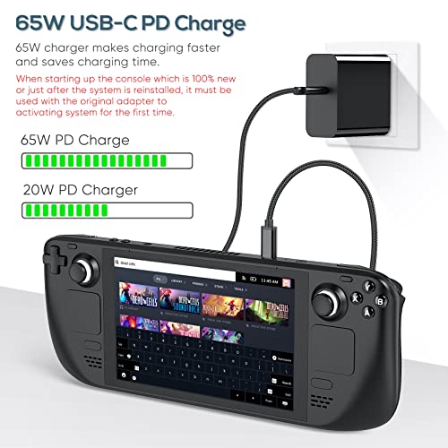 65W Switch 2 Charger for Nintendo Switch 2 2025/1/OLED/Steam Deck & Cable | Portable Foldable Plug AC Adapter & 6.6FT USB-C Cable for Switch2/1/OLED/Lite/ Steam Deck/ ROG Ally