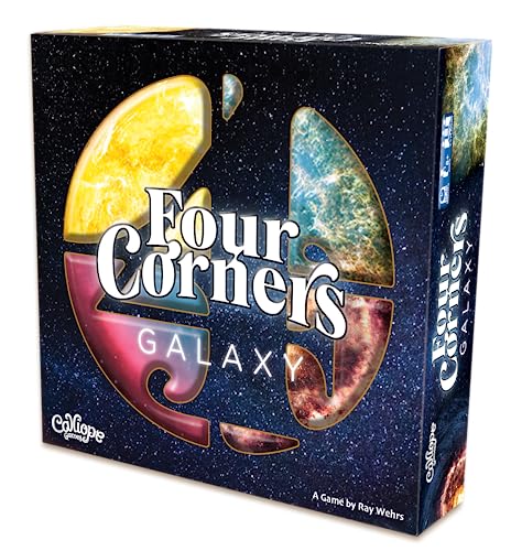 Four Corners Galaxy, Tile Placement Strategy Board Game, 1-6 Players | Pattern Matching, Tip-Pivot Board, 78 Puzzle Tiles, 20-40 Minutes, For Ages 8+