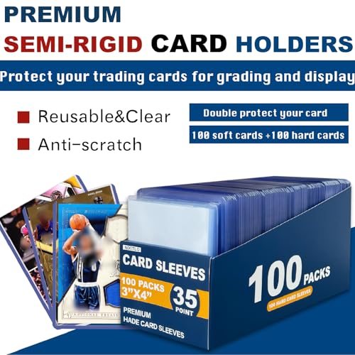 800 Top Loaders for Cards for Baseball, Football, MTG Cards, Ultra-Clear Protectors for Trading Collectibles (400 Hard Sleeves+400 Soft Sleeves) - size: 400 Hard Sleeves+400 Soft Sleeves