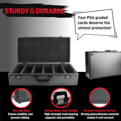 NEW 6 Row 250+ Graded Card Case Psa Graded Card Storage Box Psa Slab Case for Graded Cards Cases for Sports Cards Storage