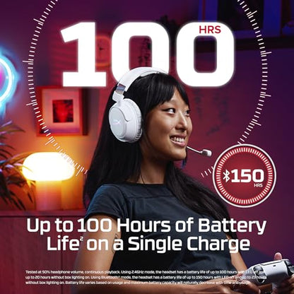 HyperX Cloud Flight 2 – Wireless Gaming Headset, Customizable RGB Lighting with Removable Earcup Plates, up to 100 Hours of Battery Life, 2.4GHz & Bluetooth, Multi-Platform Compatibility - Black - color: Black