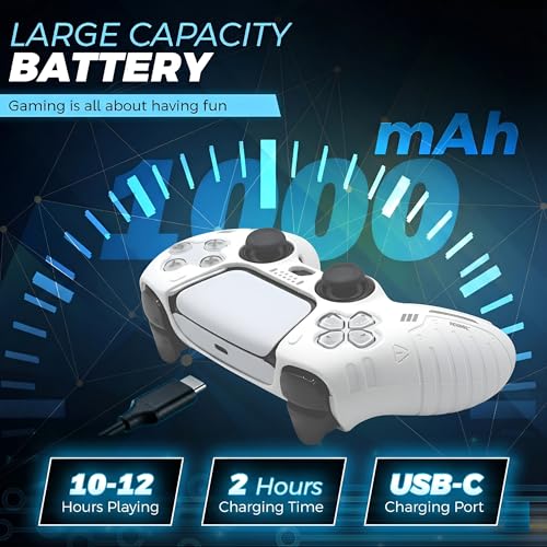 NexGami Wireless Controller Compatible with PS5, Bluetooth 5.0 Gamepad with 3D Hall Effect Joysticks, Dual Vibration, 6-Axis Motion Control, USB C Charging, Ergonomic Design for Gamers, Works with PS5 and Windows PC