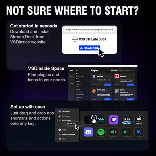 Macro Pad, Streaming Deck Stream Controller Soundboard Keypad, Programmable Keys USB Shortcut Keyboard for Gamer Streamer, Audio Mixer for OBS, YouTube, Office Desk Setup, PC, Mac - color: Black