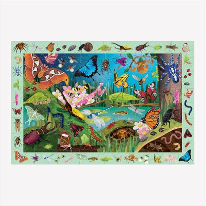 Mudpuppy Bugs & Butterflies — 64 Piece Search & Find Puzzle Jigsaw Puzzle Featuring Diverse Bugs and Insects and Over 40 Hidden Images to Find for Ages 4+ - color: Bugs & Butterflies