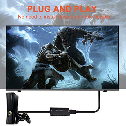 Y.D.F Xbox 360 HDMI Converter, Xbox360 to HDMI Converter HD Link Cable, Support 720P / 1080P. Compatible with Xbox 360 and Slim