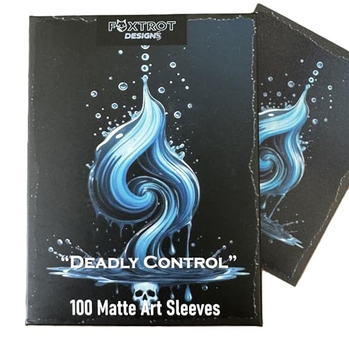 100 Ct. TCG Art Card Sleeves with Matte Textured Back. Blue Black design perfect for dimir or control decks - Compatible with Magic The Gathering and Other TCGs & LCGs (Deadly Control) Foxtrot Designs - color: Deadly Control