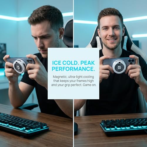 External Cooling Fans for ipad/Surface pro, Compatible for Steam Deck,Universal Radiator with Temperature Display for Mobile Gaming,Tiktok Live Streaming-White