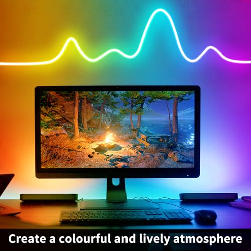 segrass LED neon Lights Strip 132FT,DC 24V RGB LED neon Light Strip APP Remote Controls Control Waterproof Flexible Neon LED Rope Lights for Bedroom,Playroom,Outdoors Decor（2 Rolls of 66ft） - size: 132FT