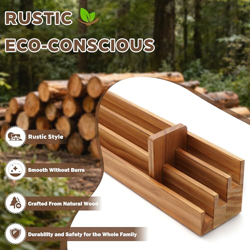Playing Card Holder for Seniors Adults, Set of 4 Widen Card Slots Card Holders for Playing Cards, Wooden Cards Holder with Detachable Divider for Card Game Bridge Canasta Strategy - size: 1.9" x 2.1" x 11.8"