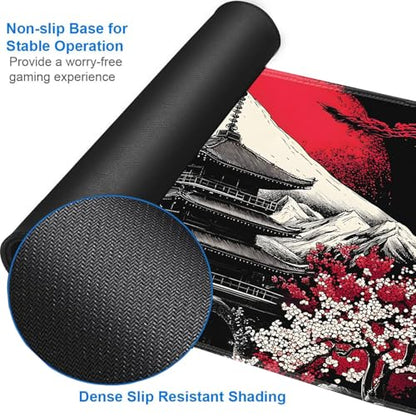 for MTG Game Playmat - 24 x 14 inches with Dices and Storage Bags, Non-Slip Base for TCG and Board Game Card Mats, Trading Card Games Mat, Mount Fuji Japanese Landscape Collectible Card Playmats - color: Jv-playmat-p7-1-g194