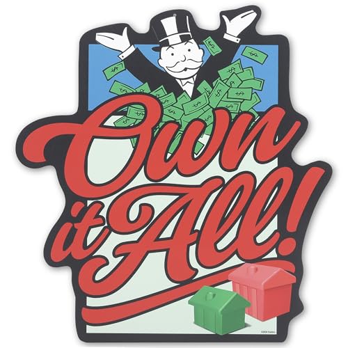 Hasbro Monopoly Own It All Metal Sign | Fun Monopoly Wall Decor for Game Room or Man Cave - color: Red