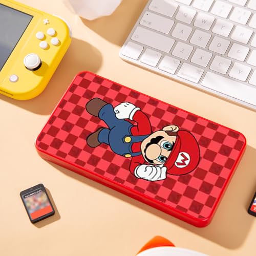 PERFECTSIGHT Switch Game Case Compatible with Nintendo Switch OLED & Switch Lite, 48 Switch 2 Game Holder，Cute Switch Game Card Case Cartridge with 48 Slots Game Card Storage, Mali - color: 48 Slot - Red M, size: 48 Slots