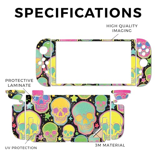Glossy Glitter Gaming Skin Compatible with Nintendo Switch 2 Console Only - Candy Skulls - Premium 3M Vinyl Protective Wrap Decal Cover - Easy to Apply | Crafted in The USA by MightySkins - color: Candy Skulls, size: Switch 2 Console Skin Only, style: Glo