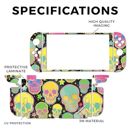 Glossy Glitter Gaming Skin Compatible with Nintendo Switch 2 Console Only - Candy Skulls - Premium 3M Vinyl Protective Wrap Decal Cover - Easy to Apply | Crafted in The USA by MightySkins - color: Candy Skulls, size: Switch 2 Console Skin Only, style: Glo