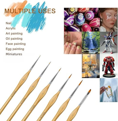 6Pcs Miniature Paint Brushes Set with Triangular Handles - for Acrylics, Oils, Watercolors & Paint by Number, Figurine（2PACK） - size: 12PCS