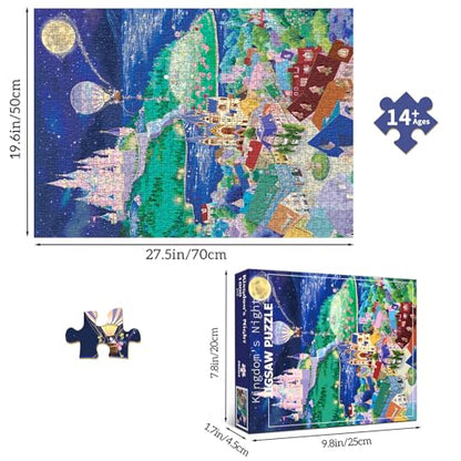 HUADADA 1000 Piece Puzzle for Adults, The Kingdom’s Silent Night, Eco Non-Glare Print, Puzzle 1000 Family Leisure & Gift - color: The Kingdom’s Silent Night