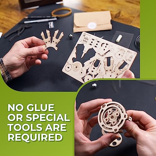 UGEARS Engine Clock 3D Wooden Puzzles for Adults – Wooden Model Kits for Adults, Mechanical Clock Kit with Moving Pistons, Steam Engine Kits, Clocks Kits for Do It Yourself, Brain Teaser 3D Puzzle - style: Engine Clock