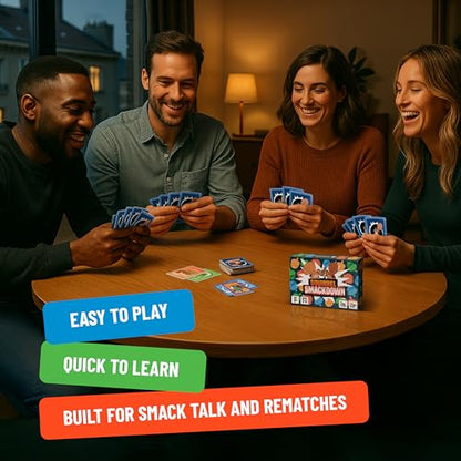 Squirrel Smackdown - The Fast Paced Family Card Game for 2-4 Players | A Twist on the classic "collect 5" game where you steal and strategize to get your set of nuts first - Ages 8+