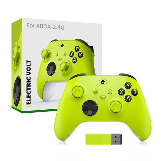 Gamepad Controller with 2.4G Wireless Receiver for Xbox Serise X/S, Anti-Skid Rocker Gaming Handle with Headphone Jack & Share Button (Yellow) - color: Yellow