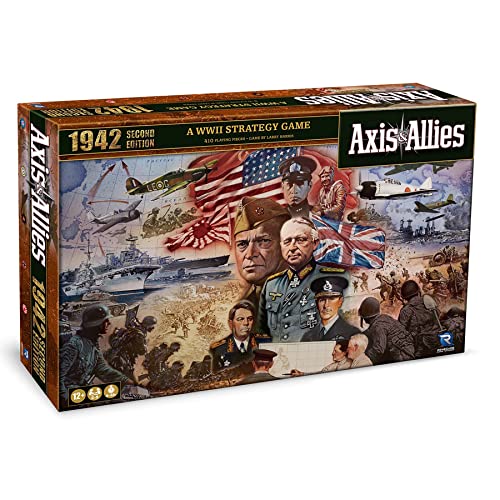 Renegade Game Studios Axis & Allies 1942 Second Edition Board Game | WWII Strategy Game for 2-5 Players, 40 x 26-Inch Board, Command Major Powers like Germany and USA, Ages 12+