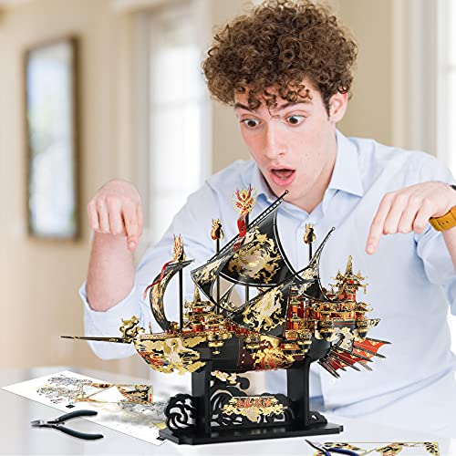 Piececool 3D Metal Puzzles Ship Models Kits to Build for Adults, The Wind Breaker Ship Model Building Kit, Brain Teaser DIY Craft Gifts for Teens Man Woman Family- 709 Pcs - color: Wind Breaker Ship