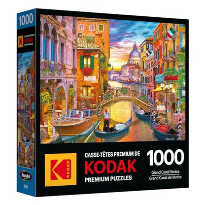 RoseArt Kodak Premium Grand Canal Venice 1000 Piece Jigsaw Puzzle | 19.25" x 26.67" Finished Size, Fully Interlocking Pieces, Bonus Poster Included, Made in USA - style: Grand Canal Venice