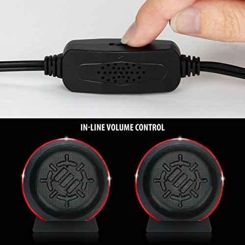 ENHANCE SL2 USB Gaming Speakers for PC with LED Red Light, 3.5mm Wired Connection and in-Line Volume Control, 2.0 Stereo Sound System - USB Computer Speakers for Monitor, Laptop, PC - color: Red