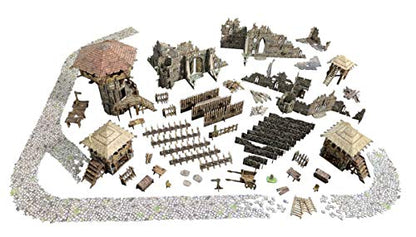 Battle Systems Fantasy Terrain Battlefield Core Set - 28-35mm DND D&D RPG Wargames Historical/Fantasy Card Scenery - style: battlefield