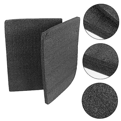 HOMSFOU 2pcs Foam Inserts for Tool Boxes and Game Storage Flexible Pre-cubed Padding Black Foam for Crafts and