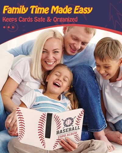 Best baseball card binder 4-Pocket holds 480 cards, 120 pages side-loading, PU leather zip waterproof cover, acid-free pages, for home storage & card shows, baseball cars binder, gift kids boys girls! - color: 4-Snow White