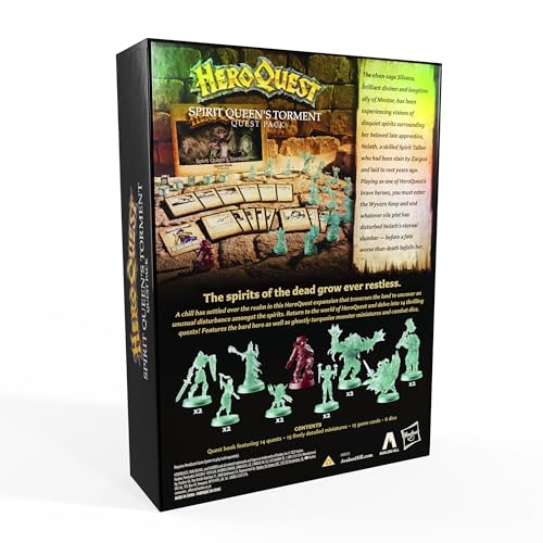Avalon Hill HeroQuest Spirit Queen's Torment Quest Pack, Requires HeroQuest Game System to Play, Dungeon Crawler Games, Ages 14+, 2-5 Players, Strategy Games