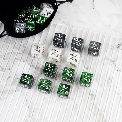 48 PCS Magic Counter Dice Life MTG Counters Dice Set Bulk Buff Tokens D6 Dice Set Compatible with Magic The Gathering, TCG, Card Gaming Accessories, Green - color: Green