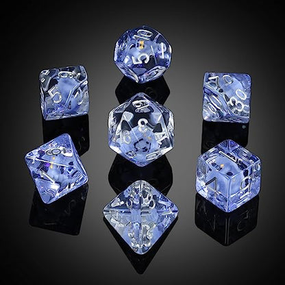 Peacock DND Dice, DNDND Resin Dice Set with Velvet Bag for Dungeons and Dragons D&D Role Playing Games and Tabletop Games（Peacock - color: Peacock