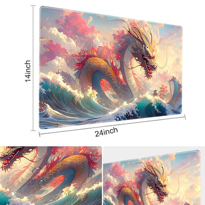 Board Game 14x24in MTG Playmat Compatible for OCG CCG RPG TCG Playmats (Sea Royal Dragon 2) - color: Sea Royal Dragon 2