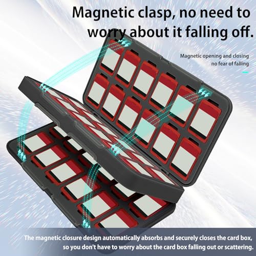 ONETIAOLONG Switch Game Case Holder for Switch 2 & OLED & Lite with 48 Cartridge Slots and 96 Micro SD Card Storage with Magnetic Closure,Protective Hard Shell and Soft Lining for Easy carrying - color: Black, style: 48-slots