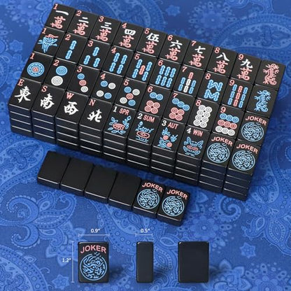 American Mahjong Tiles (1.2”,Tiles Only), 166 Mahjong Tile Set with Black Color (Tiles Only) - color: Black