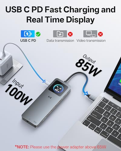 Selore Laptop Docking Station 3 Monitors USB C Docking Station 3 HDMI | Smart Display, Triple 4K HDMI, 2.5G Ethernet, 100W PD, 10Gbps USB A/C 3.1, SD/microSD Slot for Dell/HP/Lenovo Windows Laptops - color: Space Grey