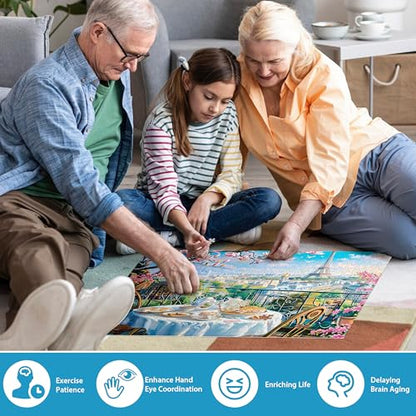 Puzzles for Adults 500 Pieces, Fit Together Perfectly, No Dust, Eiffel Tower Paris Jigsaw Puzzles 500 Pieces, Challenging Puzzle Games Family Activity, Great Gift Idea, Home Decor(21 x 15 in) - style: Eiffel Tower Puzzle
