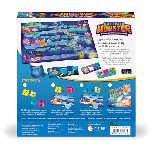 ThinkFun Math Path Monster - Engaging Cooperative Board Game - Enhances STEM Skills - Fosters Teamwork - Exciting Counting Adventure for Kids and Adults - MESH Accredited