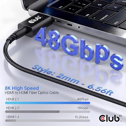 Club3D CAC-1372 Ultra High Speed HDMI 2.1 Certified Cable 4K 120Hz 8K 60Hz M/M 2m - 6.56ft - style: 2m/6.56ft