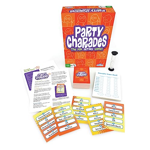 Outset Media- Party Charades Game - Family-Friendly Fun with 500 Charades Cards and Timer - Group Game Night Essential, Ages 10 and up, Amazon Exclusive