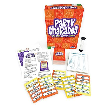 Outset Media- Party Charades Game - Family-Friendly Fun with 500 Charades Cards and Timer - Group Game Night Essential, Ages 10 and up, Amazon Exclusive