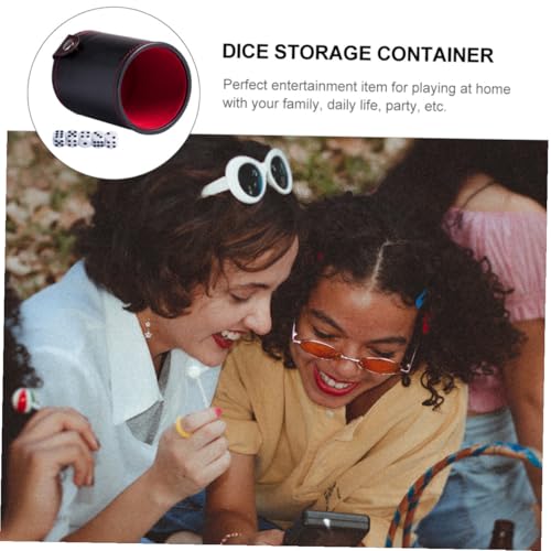 PU Leather Dice Cup with Double-Layer Lid Portable Dice Shaker for Bar Games Table Games Smooth Easy-Clean PU Material Professional Storage Container